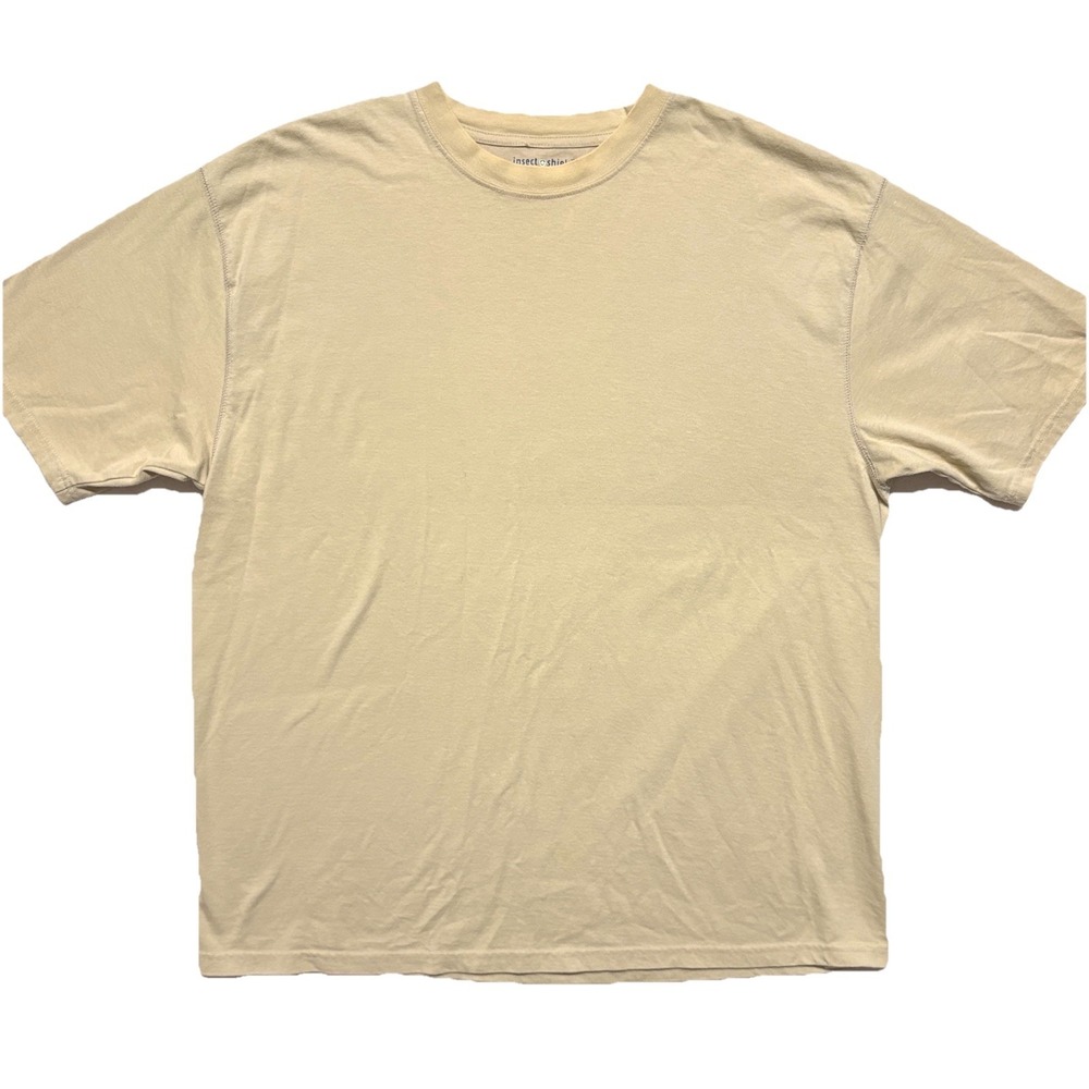 Exofficio Insect Shield T-Shirt Mens XL Beige Short Sleeve Bug Repellant Outdoor